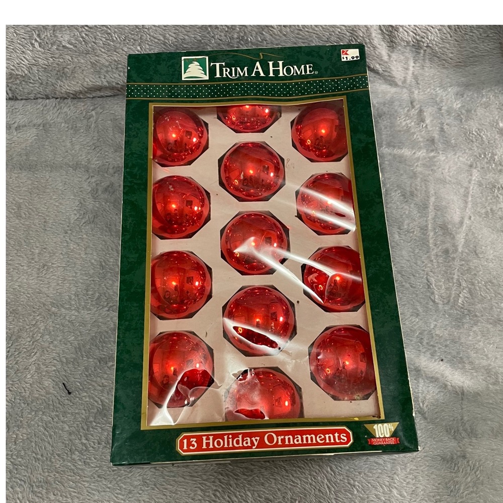 Trim A Home Red Shatterproof Holiday‎ Ornaments 13 Count Kmart